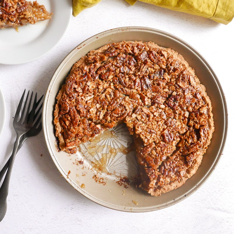 Pecan pie with chickpea crust