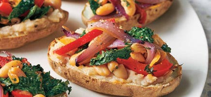 Garlicky Kale and Bean–Stuffed Potatoes