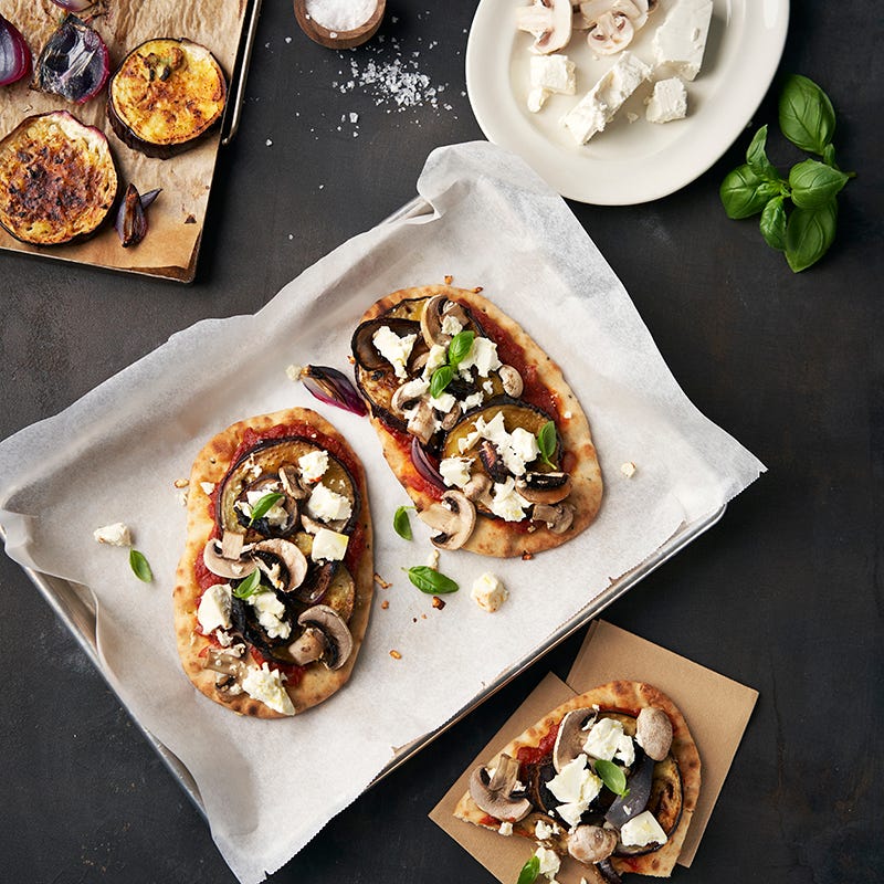 ViktVäktarna - Naanbrödspizza med grillad aubergine