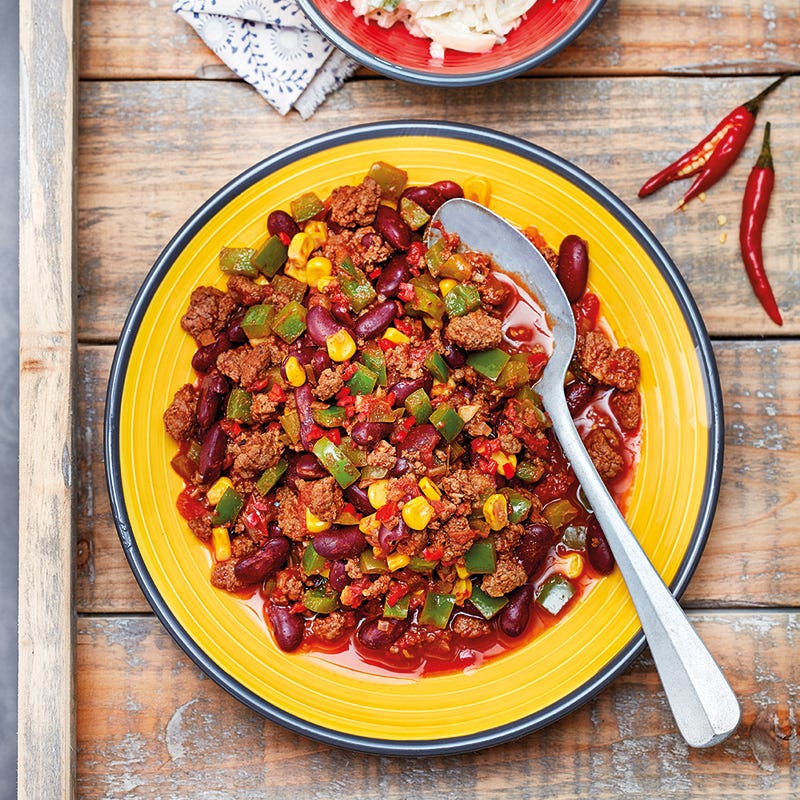Chili con Carne mit Krautsalat