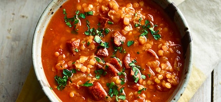 Linssoppa med chorizo