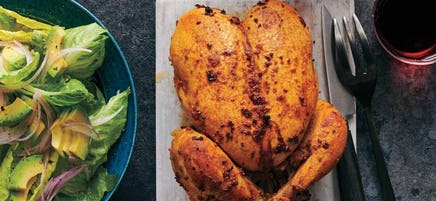 Peruvian Roast Chicken with Avocado Salad