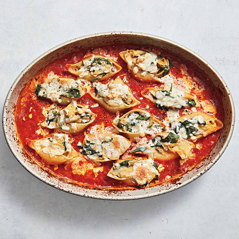 Spinach-artichoke stuffed shells