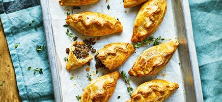 Mushroom and thyme pasties