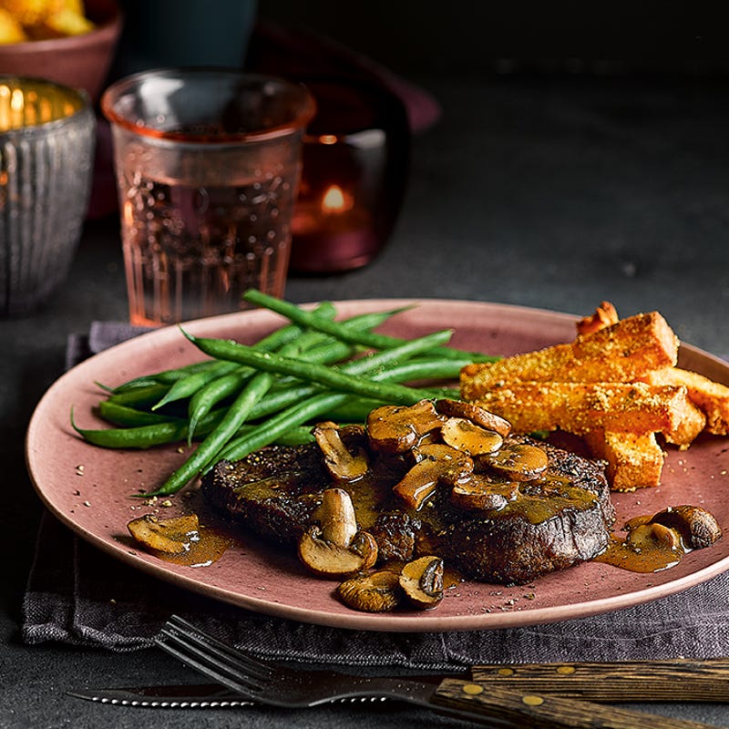 Photo of Rump steaks with Parmesan polenta chips & mushroom gravy by WW