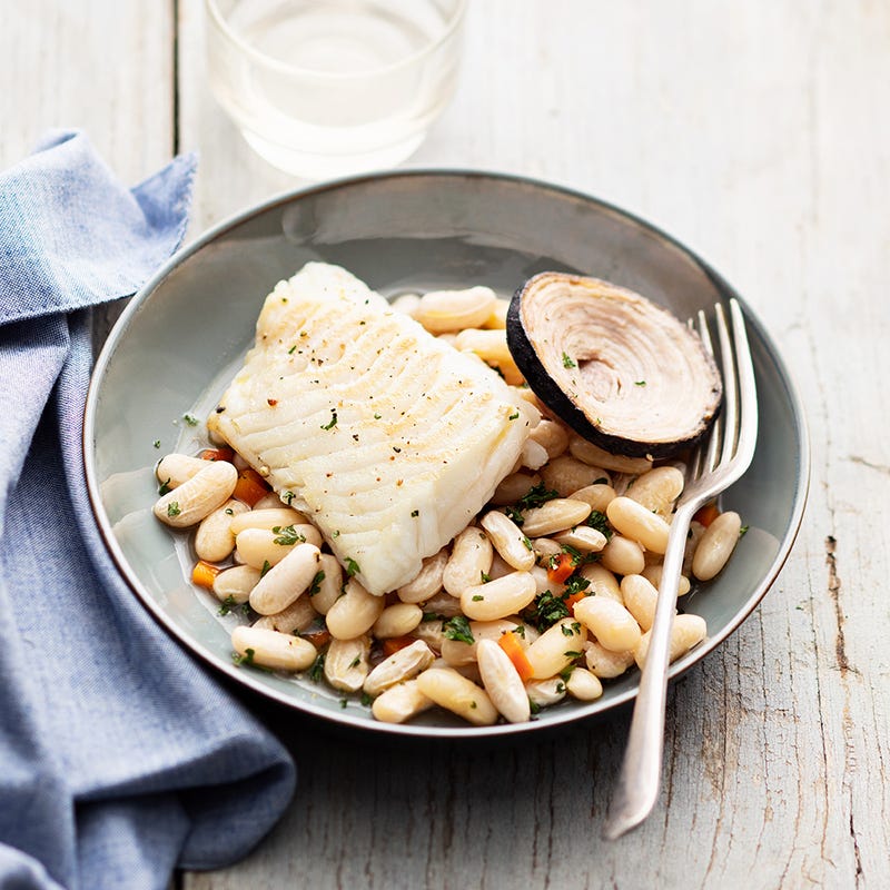 Cabillaud aux cocos frais et andouille