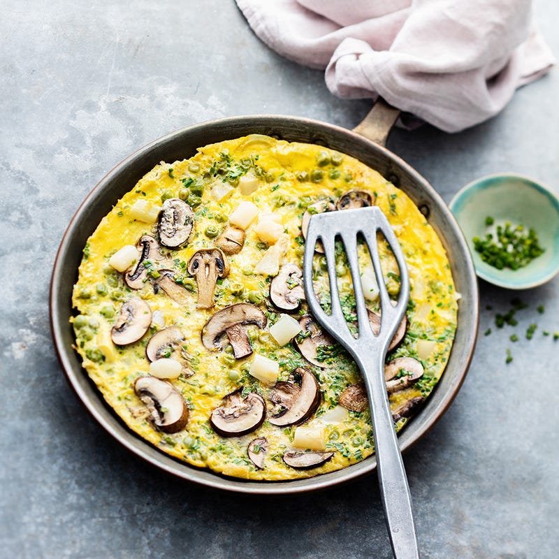 Omelette aux légumes de printemps à l'Ossau-Iraty