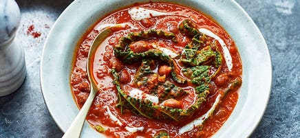 Smoky borlotti bean soup