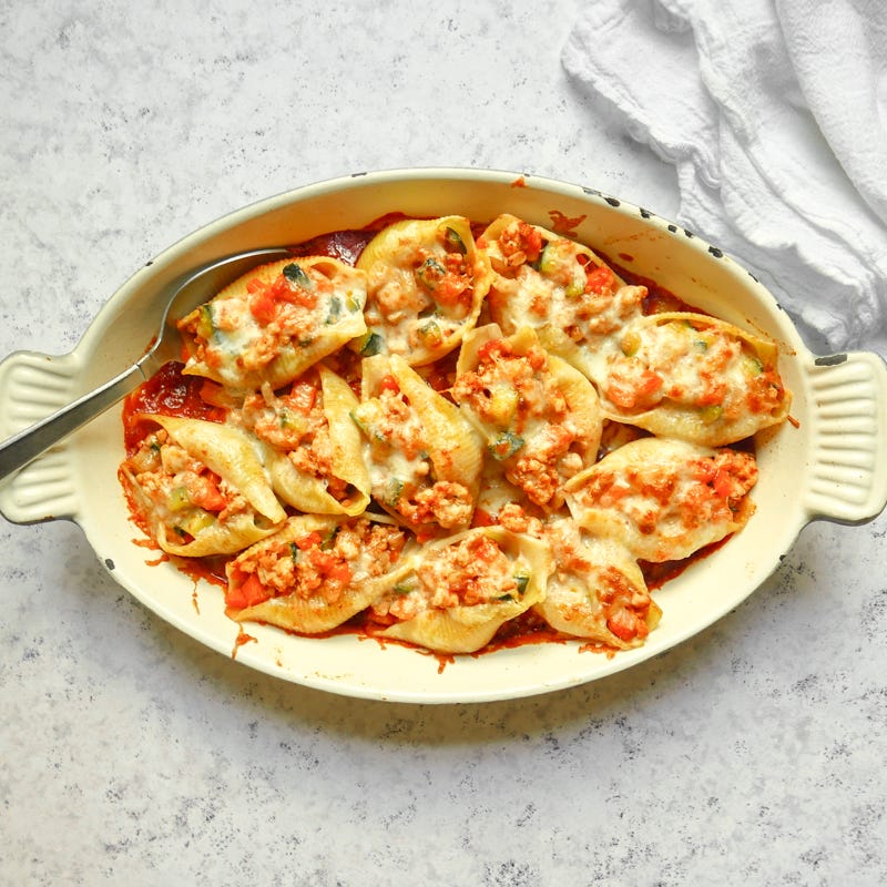 Photo of Turkey-veggie bolognese stuffed shells by WW