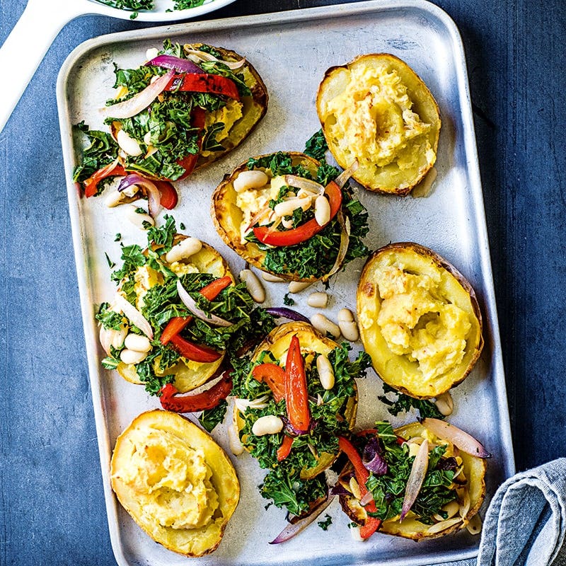 Vegan stuffed potatoes