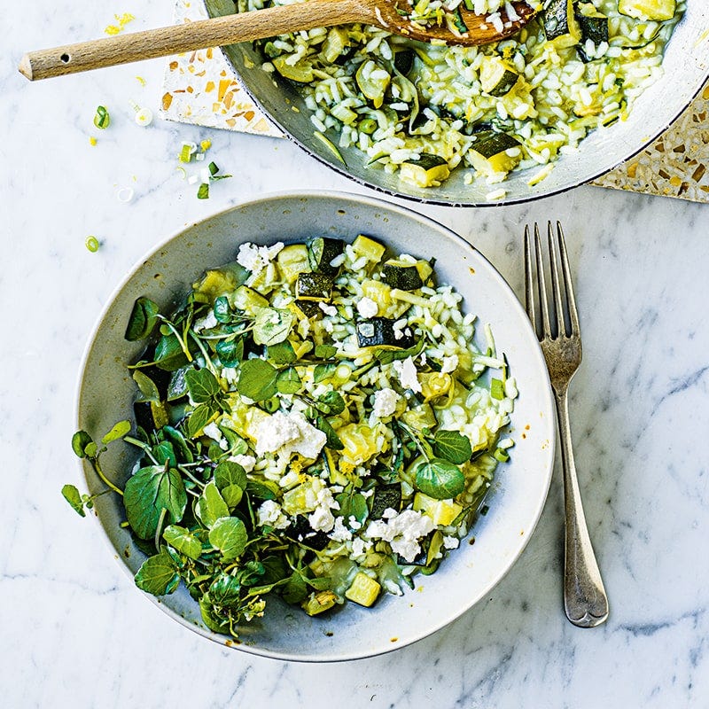 Zucchini, lemon and feta risotto