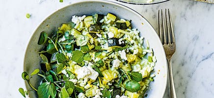 Zucchini, lemon and feta risotto