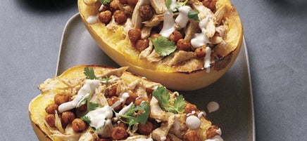 Chicken and Chickpea-Stuffed Spaghetti Squash