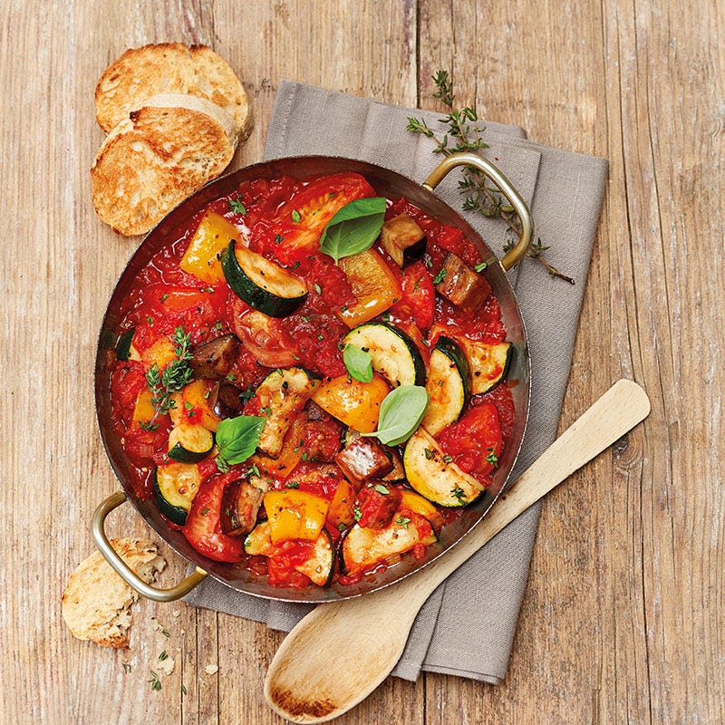 Ratatouille mit Baguette