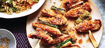 Chicken yakitori skewers