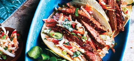 Asian-style beef tacos