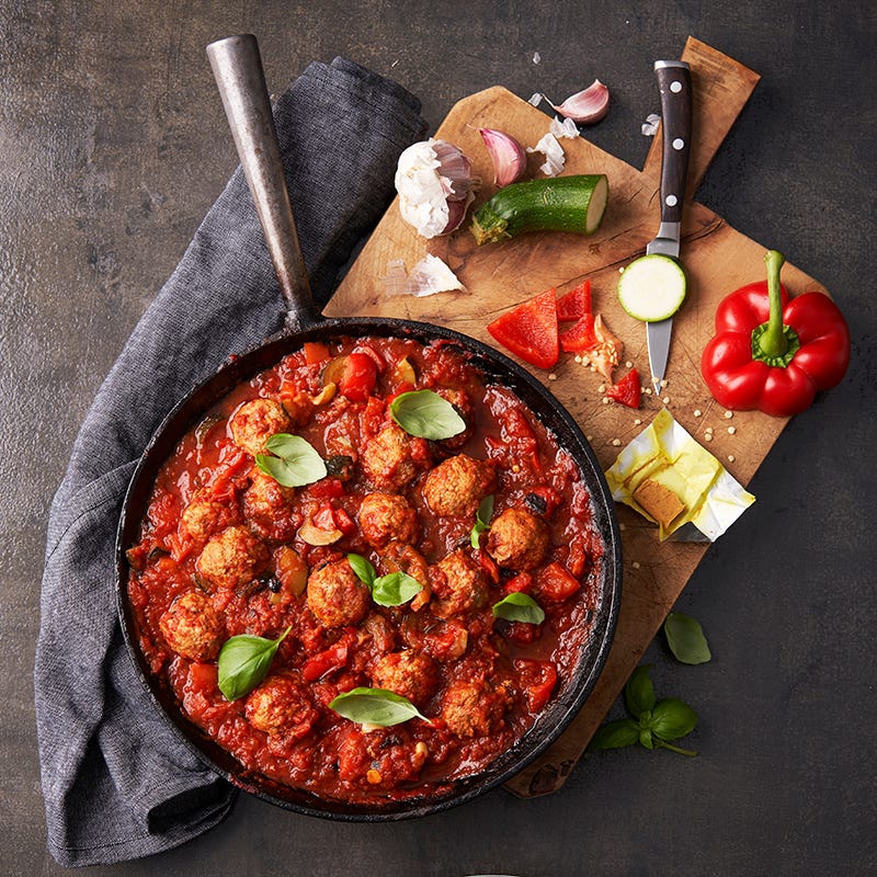 ViktVäktarna - Kalkonköttbullar med ratatouille och fusilli