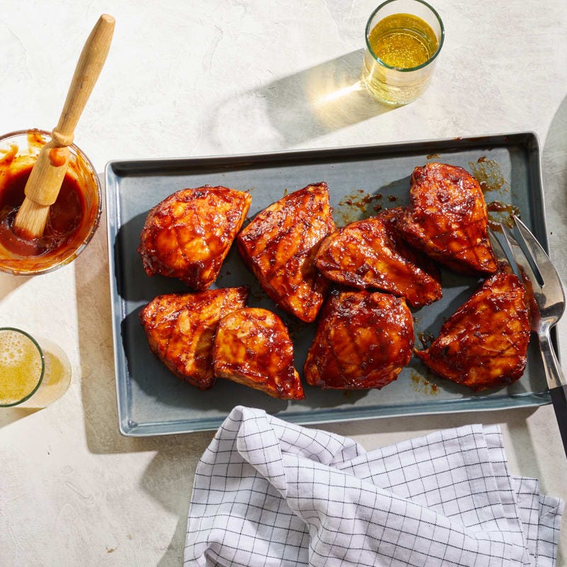 Perfectly barbecued chicken breasts