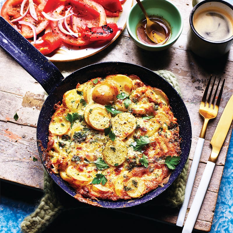 Photo of Spanish tortilla with red pepper salad by WW