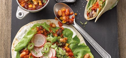 Vegetarische wraps met bonen