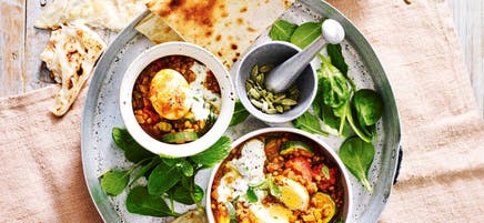 Curry de lentilles et oeufs