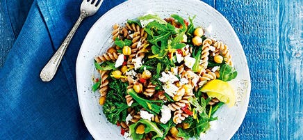 Chickpea & chilli fusilli with feta