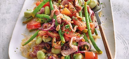 Bohnen-Serranoschinken-Salat