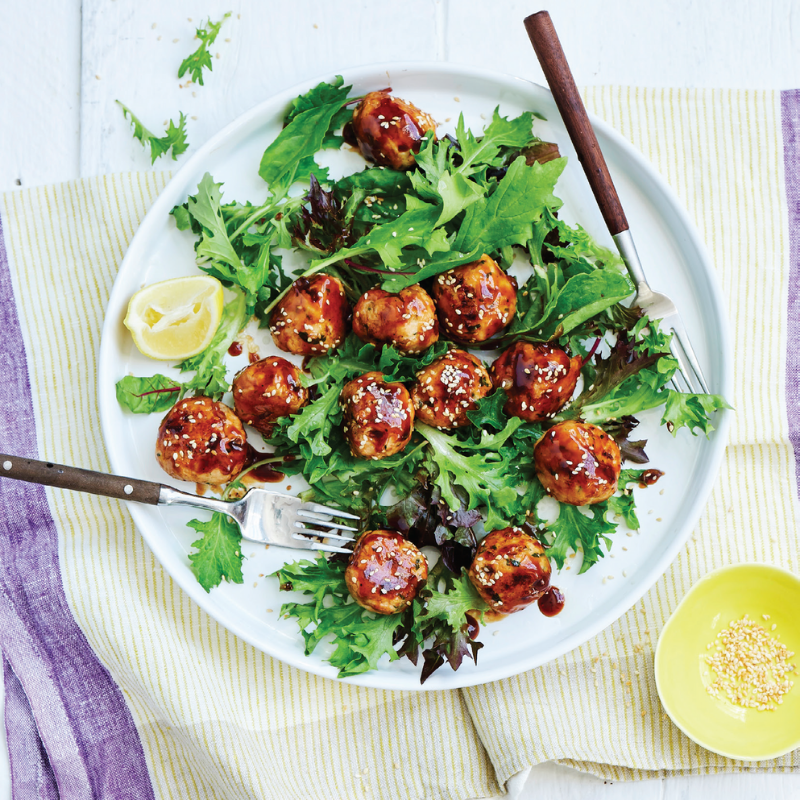 sticky barbecue glazed meatballs
