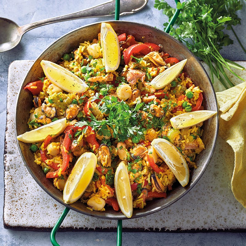Blitz-Paella mit Meeresfrüchten