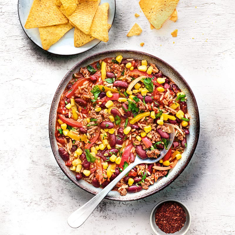 Chili con carne coloré