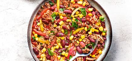 Chili con carne coloré