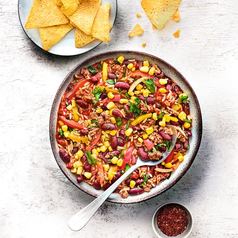 Chili con carne coloré