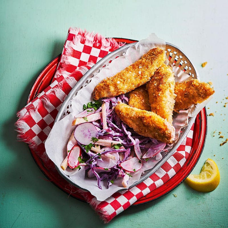 Photo of Chicken goujons with radish & apple slaw by WW