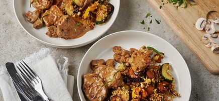 Krämig fläskytterfilé med bulgursallad