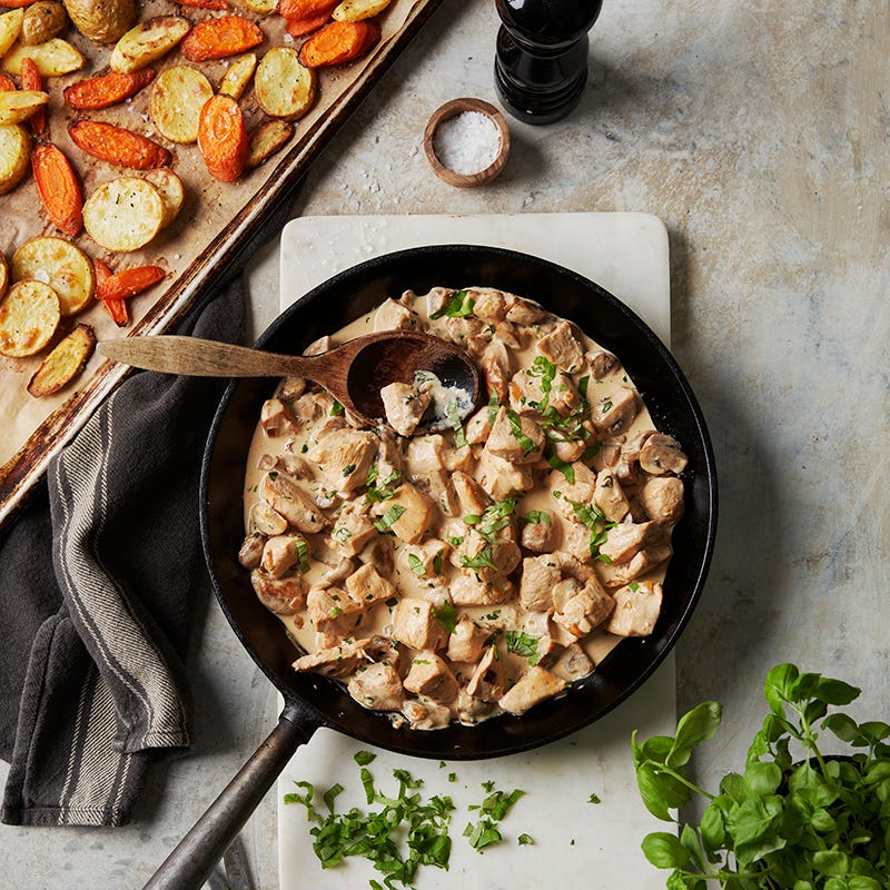 ViktVäktarna - Kyckling i basilikasås med rotfrukter