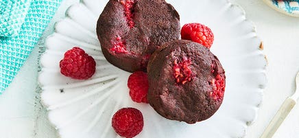 Quick choc raspberry muffins