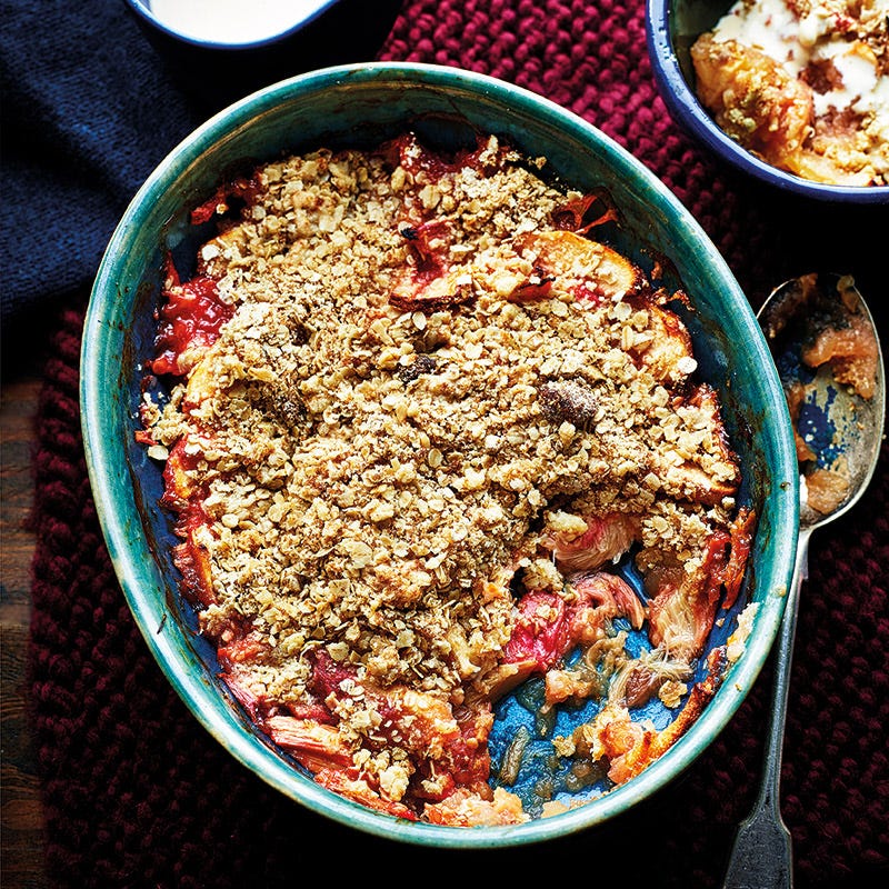 Apfel-Rhabarber-Crumble