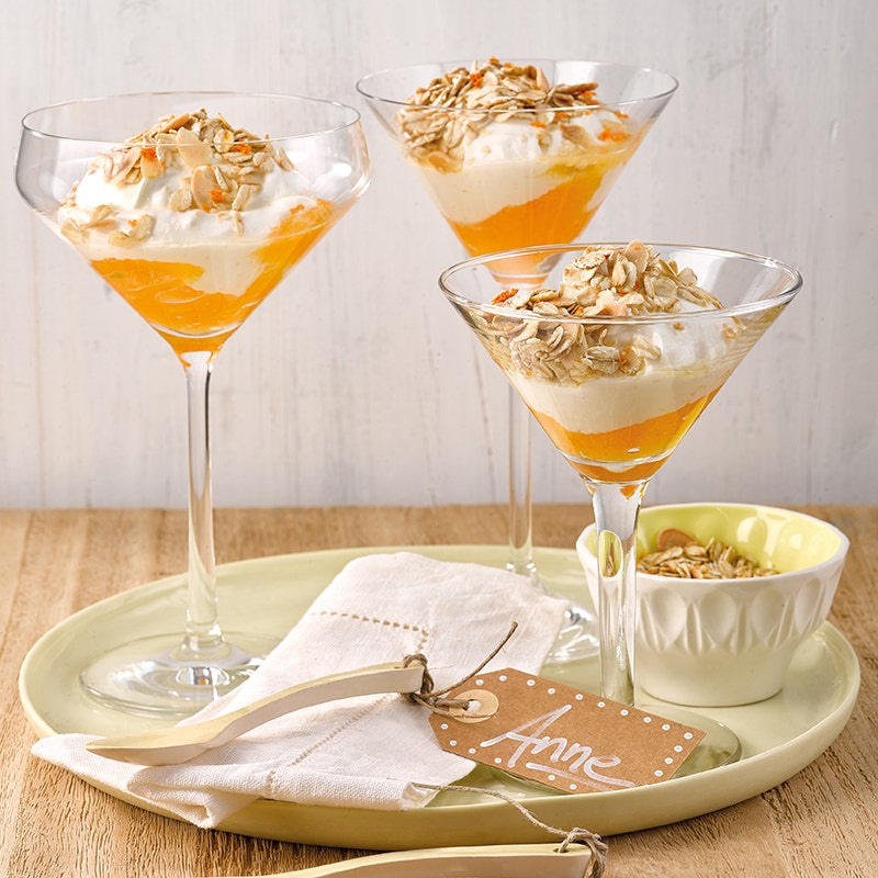 Orangen-Ingwer-Quark mit Müsli