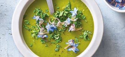 Gartenkräutersuppe mit Hafermilch