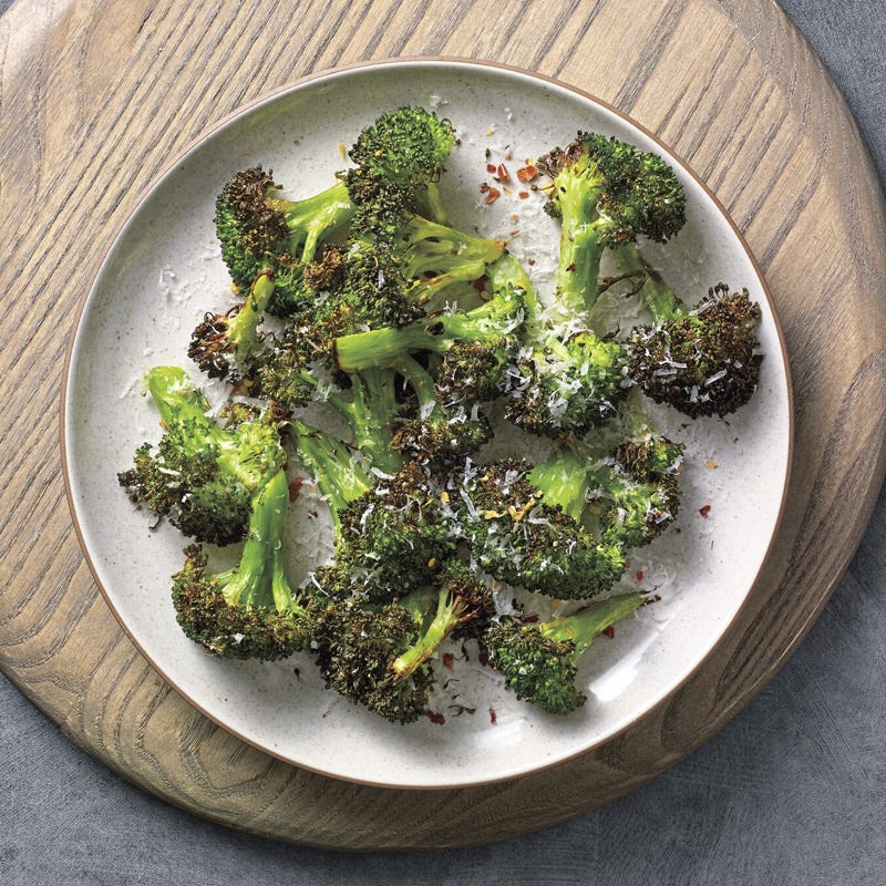 Air fryer Pecorino-dusted broccoli