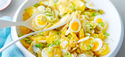 Kartoffelsalat mit Cornichons und Ei