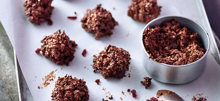 Chocoladehapjes met gepofte amarant