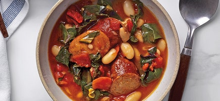 Turkey Kielbasa with White Beans & Swiss Chard