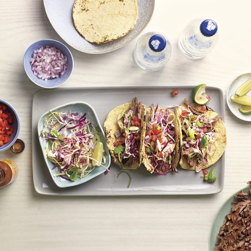 Slow-cooked steak tacos