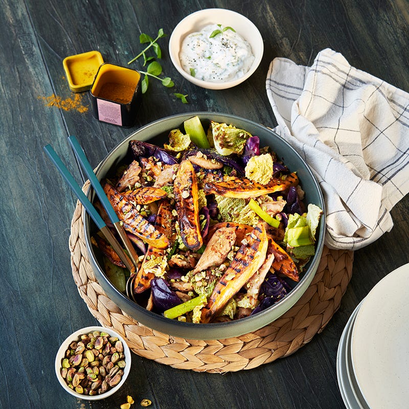 ViktVäktarna - Grillad sallad med Oumph och myntayoghurt