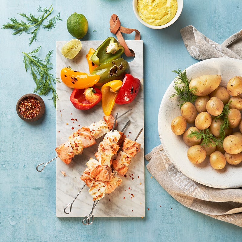 ViktVäktarna - Limemarinerade fiskspett med dill- och saffransaioli