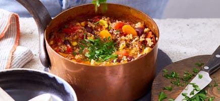 One-pot quinoa chilli