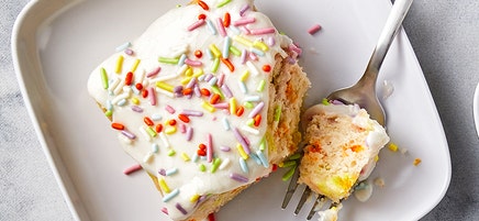 Vegan, gluten-free funfetti snack cake