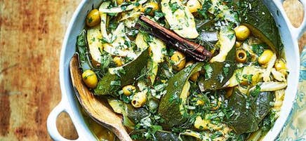 Tajine de légumes et semoule aux citrons confits