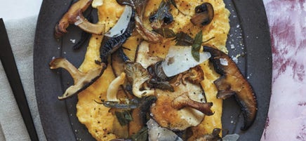Soft Polenta with Pecorino and Mushrooms